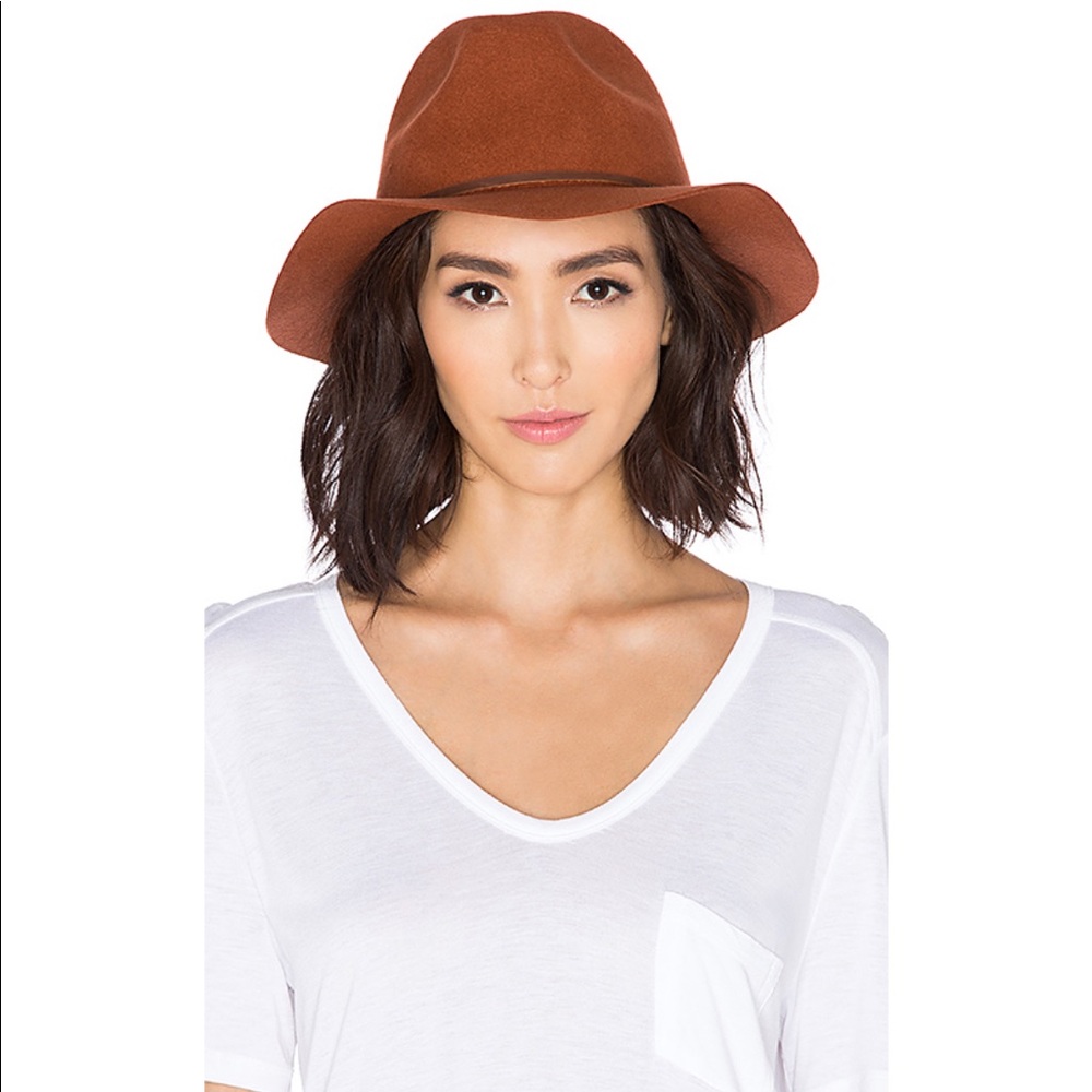 Brixton Wesley Fedora hat in Rust (NWT)
